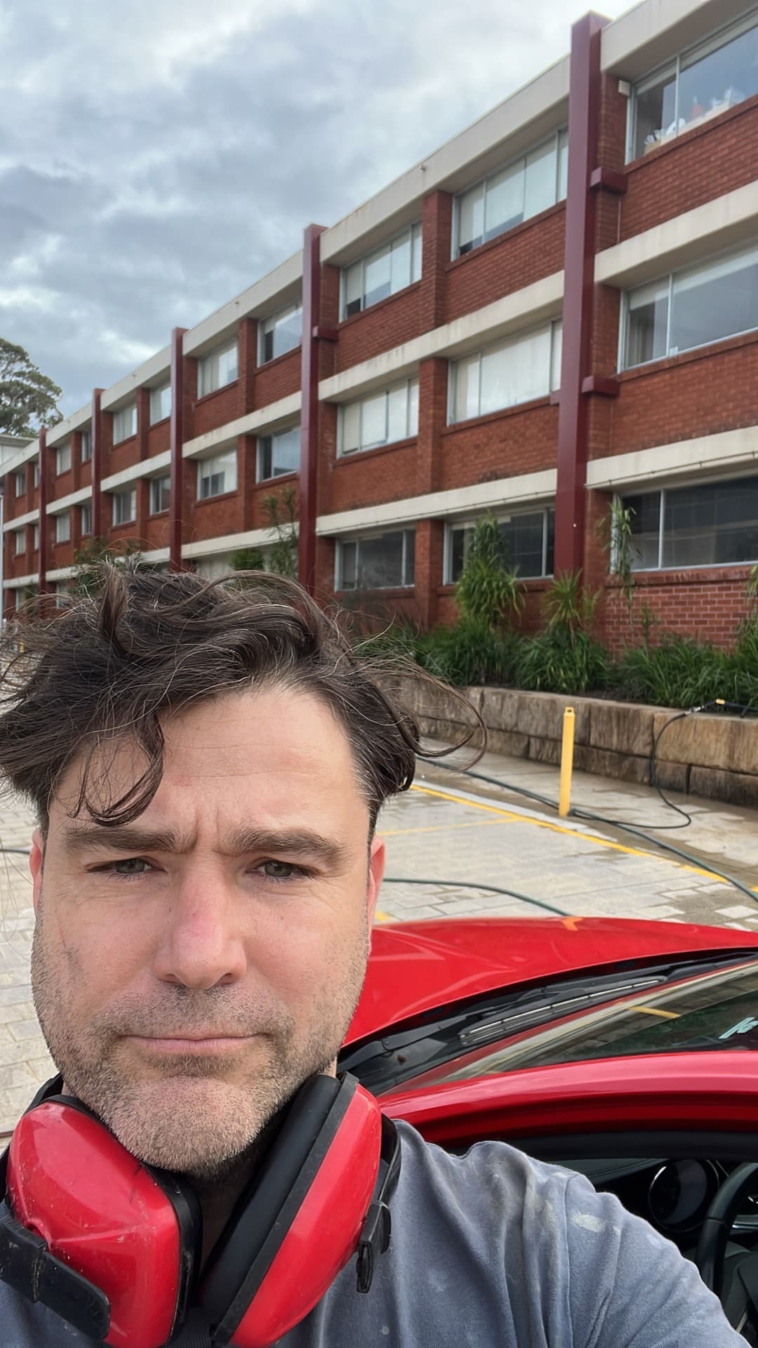 Washlord operator on a commercial building job