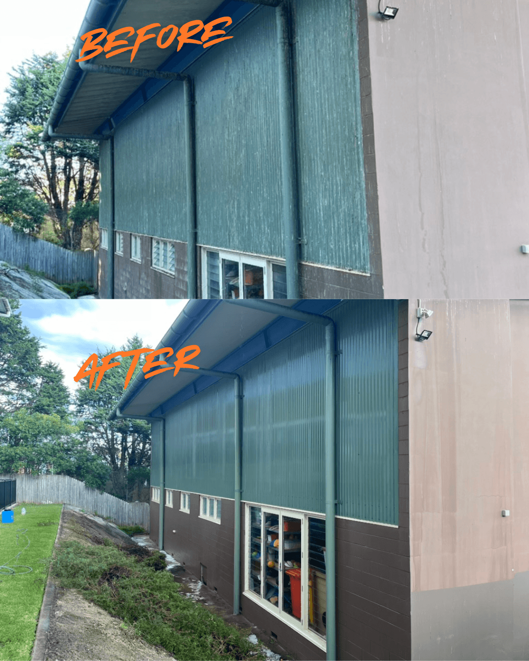 Commercial building exterior restored