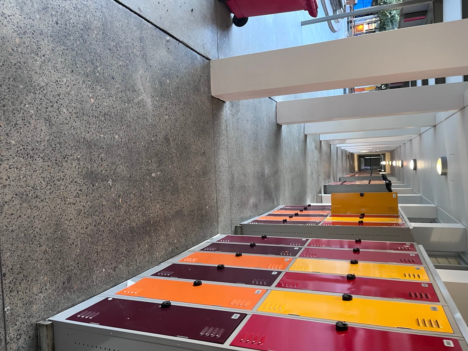 Concrete corridor alongside school lockers after pressure cleaning — Northern Beaches