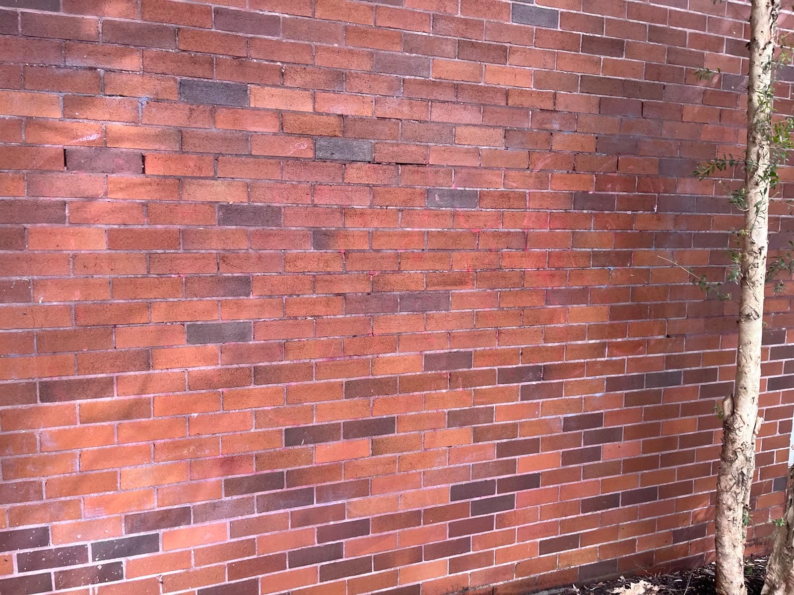 Brick wall cleared after multi-colour graffiti removal — Northern Beaches